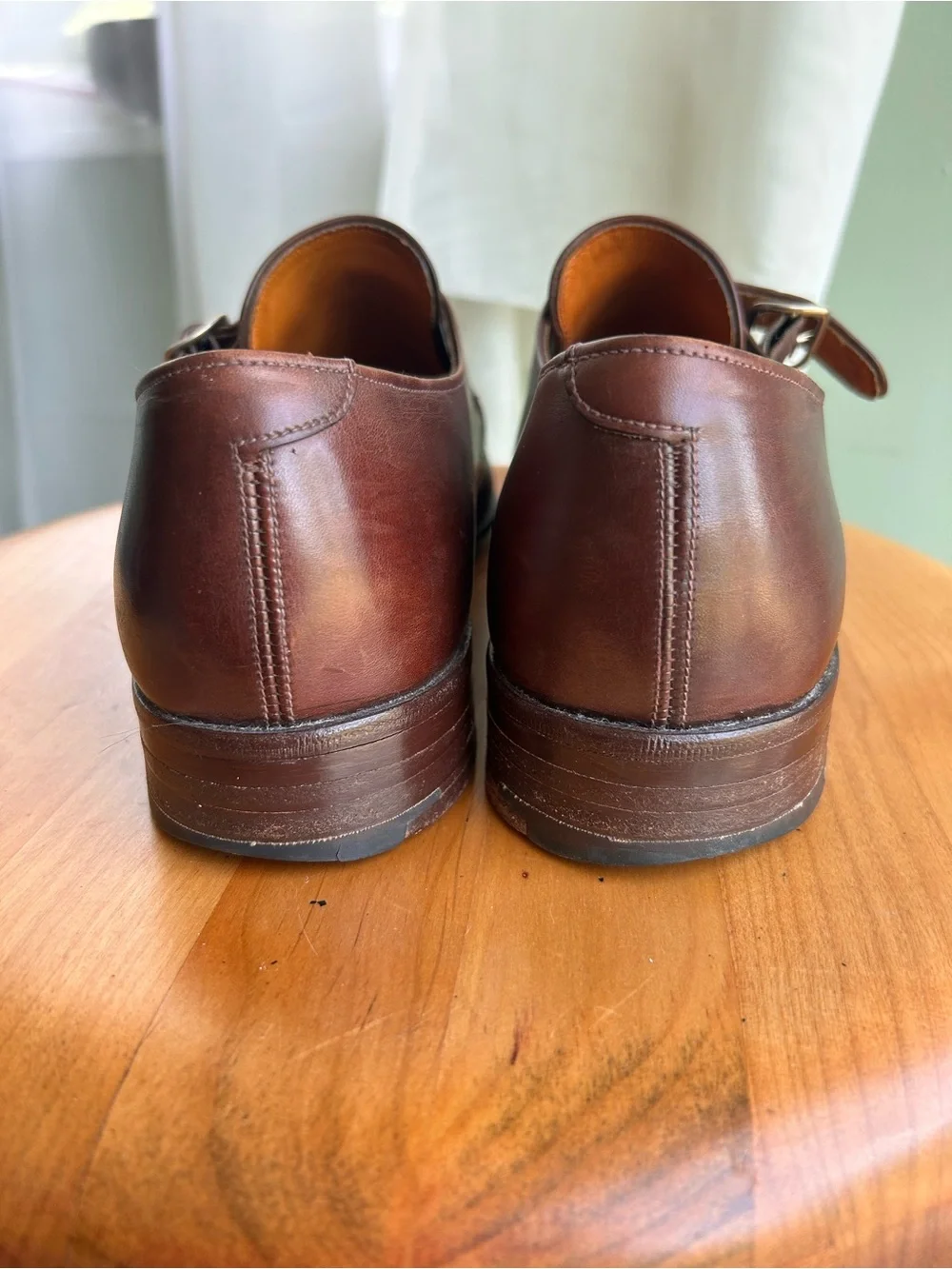 Mauri Dundee Brown Leather Monk Strap Dress Shoes Made in England UK 7.5 US 8.5